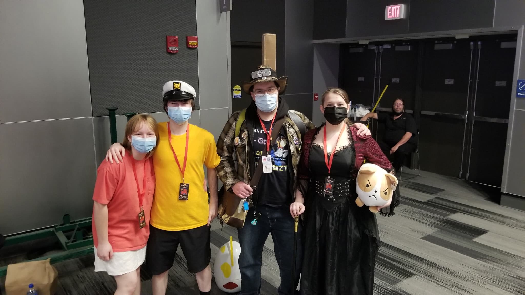 David with friends at an anime convention