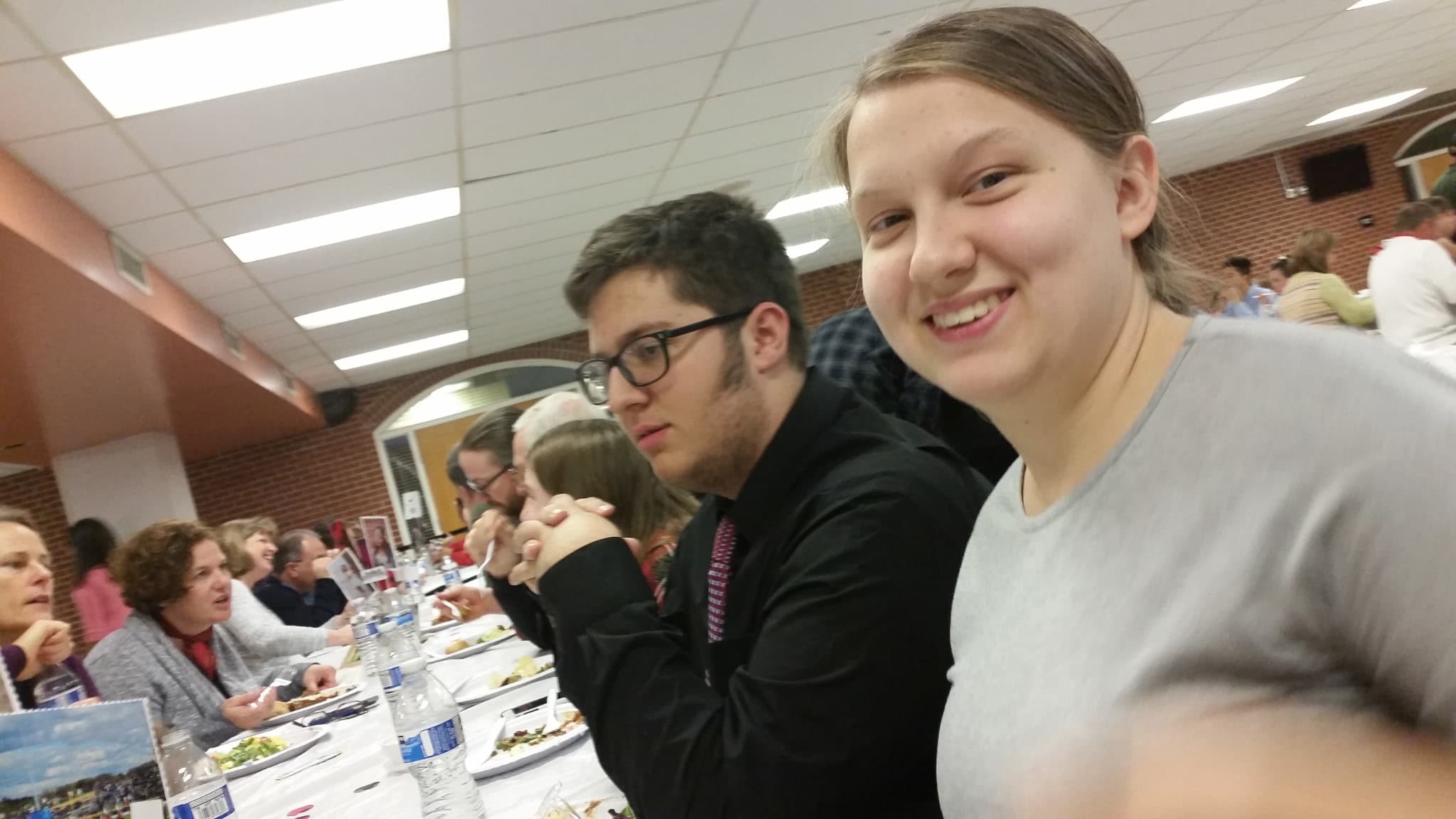 David and Jennifer at a family dinner