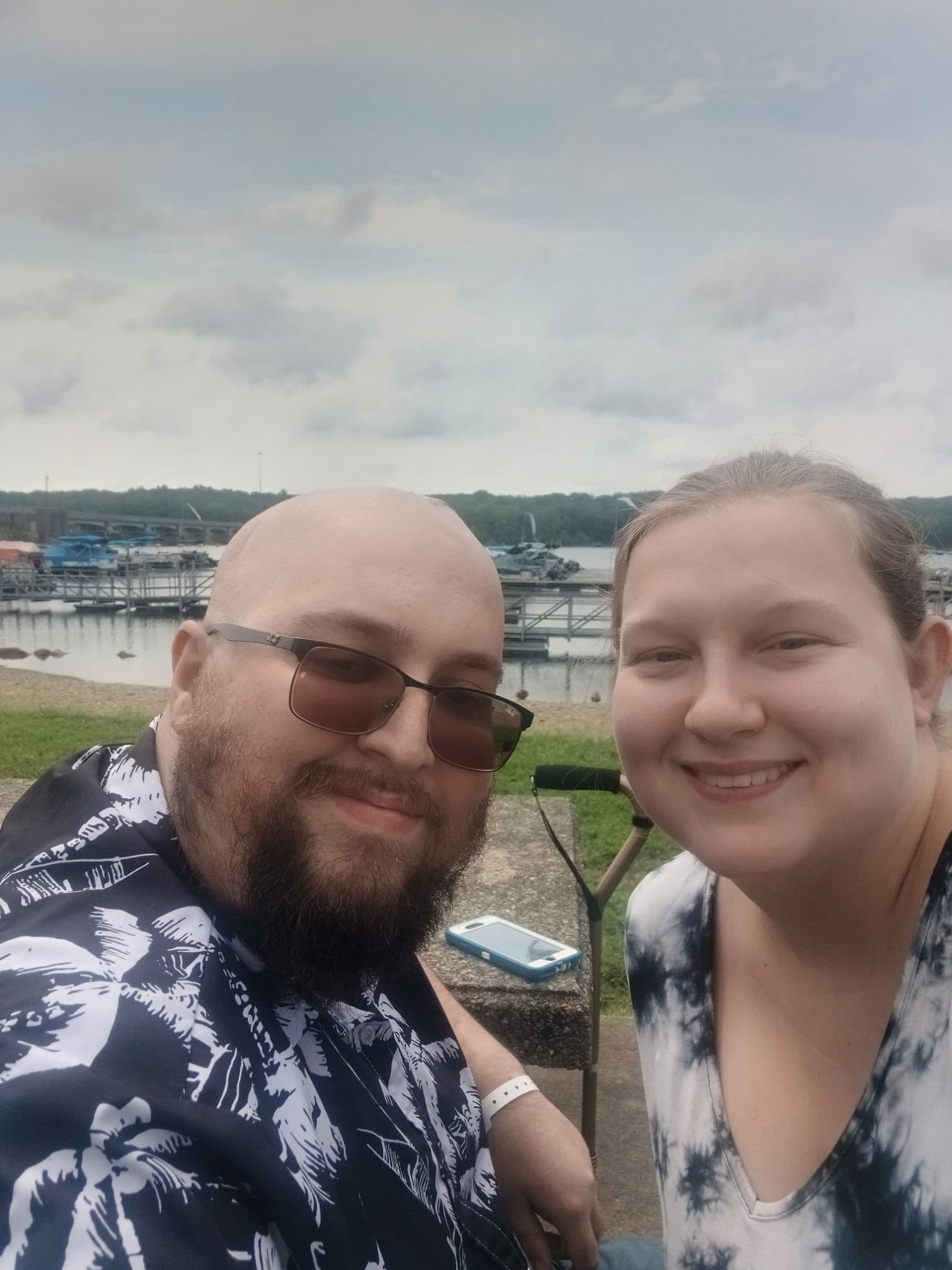 David and Jennifer by the water