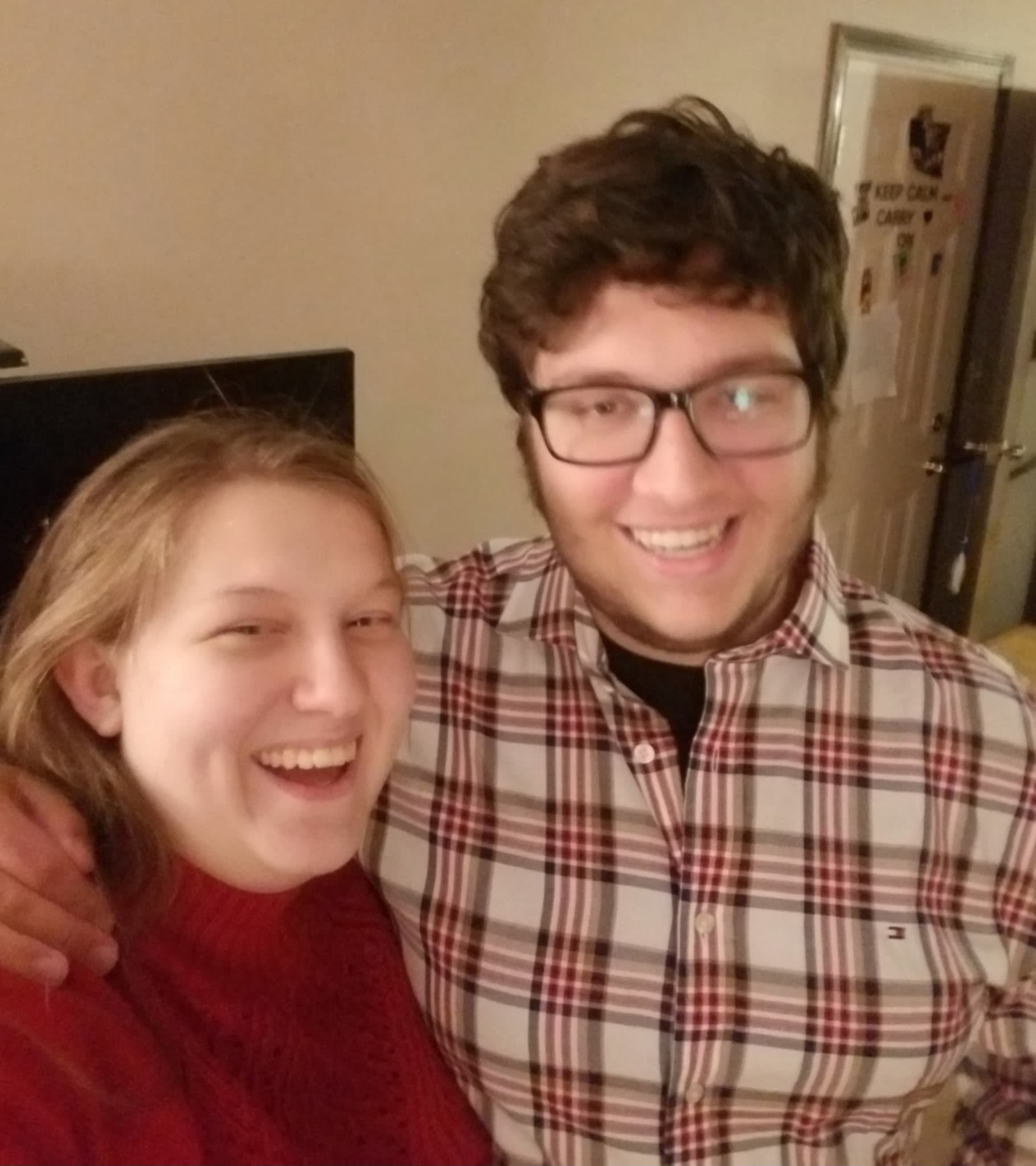 David and Jennifer, all smiles