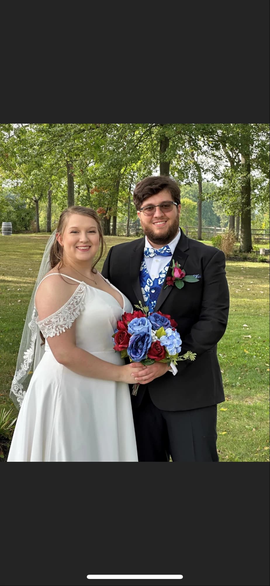 David and Jennifer on their wedding day